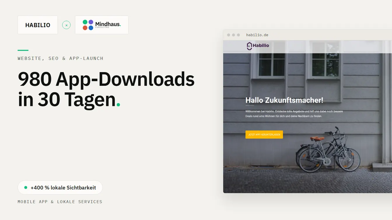 Habilio — 980 App-Downloads in den ersten 30 Tagen